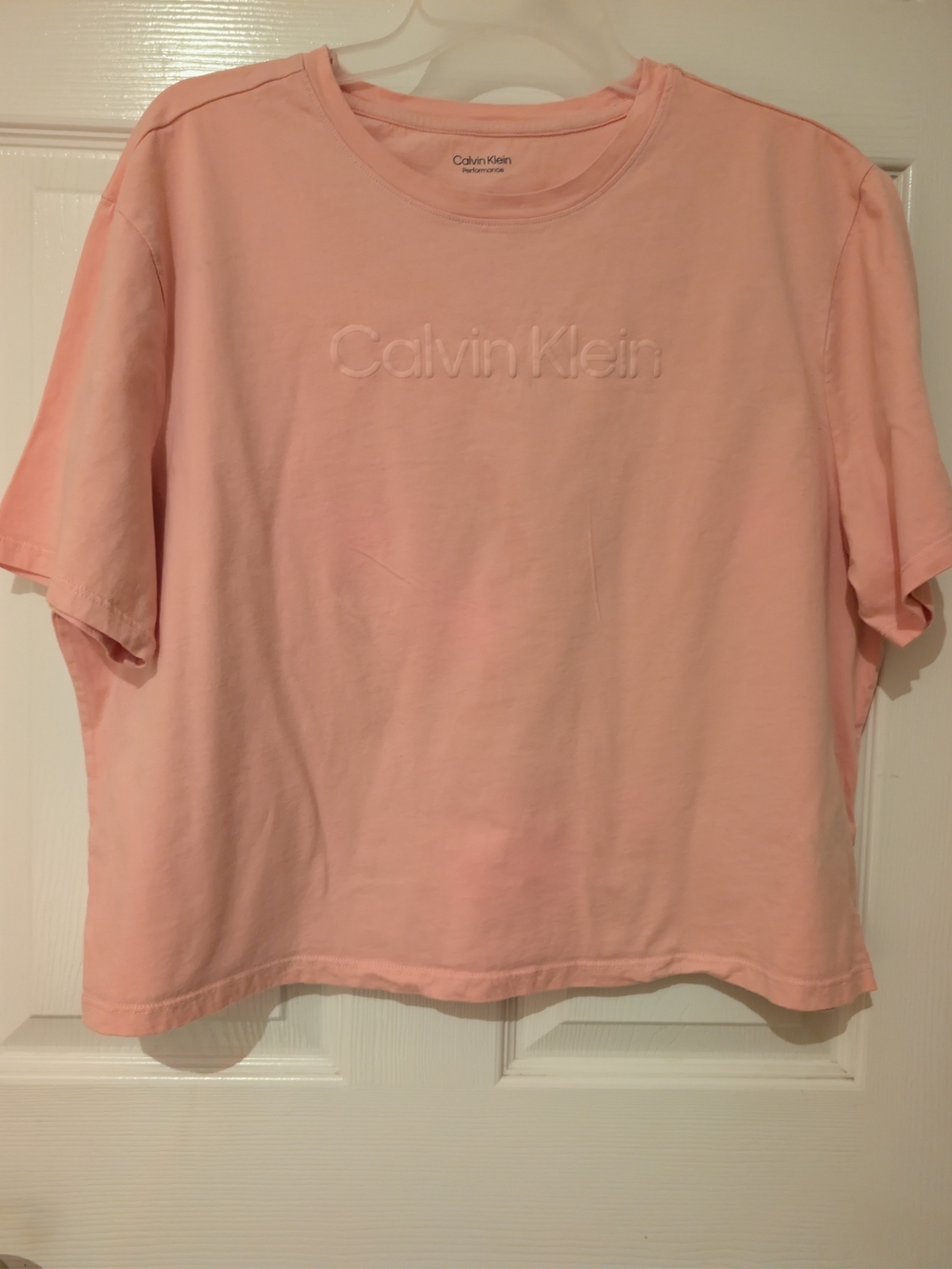 Calvin Klein Soft Pink Embossed Logo Tee